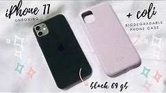 iPhone 11 Black 64gb unboxing 2022 + biodegradable phone case // camera test //