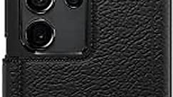 OtterBox Galaxy S23 Ultra Strada Series Case - SHADOW (Black), Card Holder, Genuine Leather, Pocket-Friendly, Folio Case