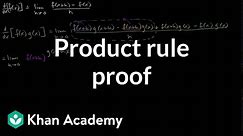 Product rule proof | Taking derivatives | Differential Calculus | Khan Academy