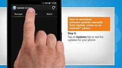 How to download software updates manually from Update center on an Android™ phone