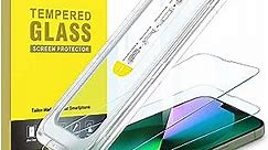 JETech One Touch Install Screen Protector for iPhone 13/13 Pro 6.1-Inch, Full Coverage Tempered Glass Film, Auto Alignment Tool Kit, HD Clear, 2-Pack
