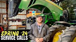 Keeping the John Deere 8R tractors going! Spring service calls 2024