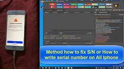 Method how to fix SN or How to write serial number on All Iphone