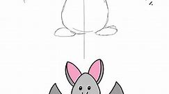 Drawing a bat step by step