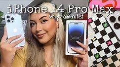 iPhone 14 Pro Max Unboxing/First Impressions and BURGA cases! (set up and camera test) *SILVER*