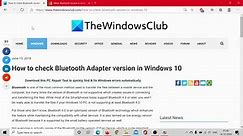 How to check Bluetooth Adapter version in Windows 11/10