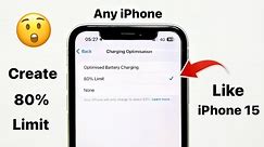 How to create 80% Battery Limit like iPhone 15 on any iPhone