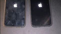 iPhone Xr vs iPhone 13 boot up! iOS 17.1.1 vs. iOS 16.2 #iphonexr #ios17 #iphone13 #ios17 #shorts
