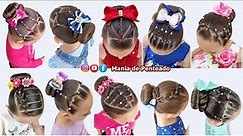 10 Penteados Fáceis com Coque 🥰| 10 Easy Buns Hairstyles for Girls 😍💕