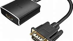 Giveet VGA to HDMI Adapter with Audio, PC VGA Source Output to TV/Monitor with HDMI Connector, 1080P Male VGA to Female HDMI Converter for Computer, Desktop, Laptop, PC, Monitor, Projector, HDTV