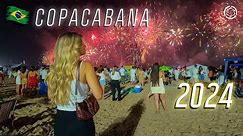 COPACABANA 2024 🇧🇷 NEW YEAR CELEBRATION — Rio de Janeiro Reveillon, Brazil 【 4K UHD 】
