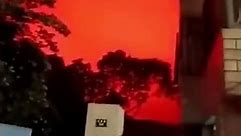 Sky turns blood red in Zhoushan, China