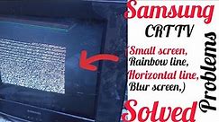 Samsung CRT TV screen issue solved/rainbow line, horizontal line, small display/half display repair