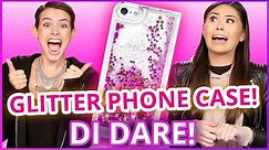 DIY LIQUID GLITTER PHONE CASE?! Di Dare w/ Lisa Cimorelli & Roxette Arisa