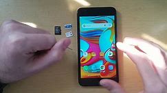 Cómo insertar SIM (Nano-SIM) y / o Micro-SD en Samsung Galaxy A2 Core (SM-A260G/DS).
