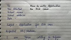 Sick leave application | How to Write an Application for Sick Leave | Application Writing