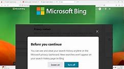 how to Turn OFF and Clear Search History on Bing