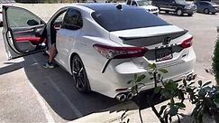 2018 Toyota Camry XSE V6, the difference between stock exhaust and Magnaflow quad exhaust.