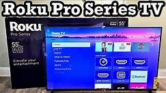 Roku Pro Series 4K HDR QLED Smart TV 55" Class Mini LED Dolby Vision IQ Atmos Unboxing Setup Review
