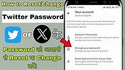 How to Reset Twitter (X) Password | Change Twitter Password