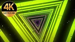10 Hour 4k TV Multi triangle Neon tunnel Abstract background video loop, no copyright, no sound