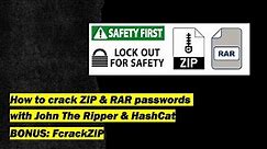 Ethical Hacking 👨🏻‍💻 ☠️ - How to crack ZIP & RAR passwords using FcrackZIP HashCat & John The Ripper