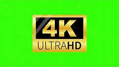 4K Ultra HD label. High technology. LED television display. Motion graphics.