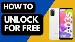 How to unlock Samsung Galaxy A03s with SIM Network Unlock PIN