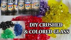 DIY CRUSHED GLASS & MIRROR- HOW TO MAKE & COLOR YOUR OWN CRUSHED GLASS WITH RAGU & PREGO SAUCE JARS