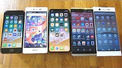 Screen Size 6.0" vs 5.8" vs 5.7" vs 5.2" vs 4.7" Phones Comparison Side by Side