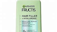 Garnier Fructis Hair Filler Moisture Repair Shampoo, Sulfate Free Shampoo for Curly, Wavy Hair with Hyaluronic Acid, 10.1 Fl Oz, 1 Count