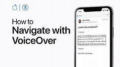 How to navigate your iPhone or iPad with VoiceOver — Apple Support