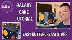 GALAXY CAKE FONDANT BUTTERCREAM STARS | REALISTIC GALAXY STARS!!!