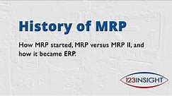 A history of MRP