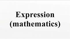 Expression (mathematics)