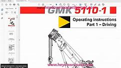 Grove Crane GMK 5110-1 Driving Operating Instruction Manual 3112574 - PDF DOWNLOAD