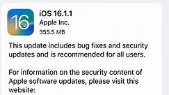 iOS 16.1.1—Apple Issues Important Update For iPhone Users