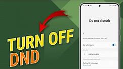 How To Turn Off Do Not Disturb On Samsung Galaxy