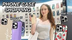 Phone Case Shopping for the iPhone 15 Pro Max! (Apple Store & Casetify Vlog) + drop test!
