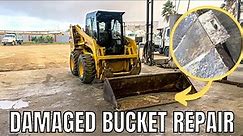 Repair DAMAGED skid steer bucket | welding & reinforcing