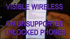 Visible Wireless Activation on Unsupported or Unlocked Phones - APN Setup Guide
