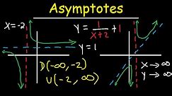 Horizontal and Vertical Asymptotes - Slant / Oblique - Holes - Rational Function - Domain & Range
