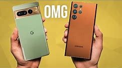 Google Pixel 7 Pro vs Samsung Galaxy S22 Ultra - DENT IN THE MATRIX 🔥