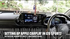 Hyundai i20 Sportz iPhone Projection - How to Connect Apple CarPlay (Wireless Connection)