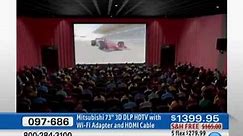 Mitsubishi 73" 3D DLP Home Cinema 1080p HDTV with Stand Wi-Fi Adapter and HDMI Cable