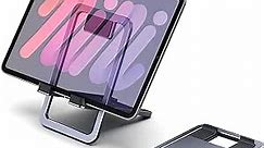 JSAUX Universal Tablet Stand, Portable Foldable Tablet Holder for Desk Compatible with iPad Mini/Air, Samsung Galaxy Tab, Kindle Fire, Steam Deck, Switch, ROG Ally, iPhone and Other Tablets-Gray