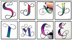 fancy letter | Tattoo disigns| mehndi designs Letter writing |Your Own Swirled Letters