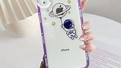 Cute Funny Phone Case for iPhone XR Clear Astronaut Design