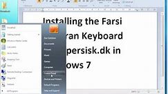 How to install the Farsi Baharan Keyboard in Windows 7