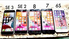 iPhone SE (2022) Vs iPhone SE (2020) Vs iPhone 8 Vs iPhone 7 Vs iPhone 6S! (Comparison) (Review)